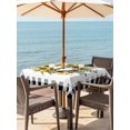 thumbnail image 3 of Outdoor Tablecloth with Umbrella Hole for Patio/Picnic/Party/Camping, Sunflowers Wreath Waterproof Table Cloth Square Cover Washable, Summer Botanical Leaves Flowers Black Plaid (60"x 60"), 3 of 8