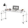 thumbnail image 2 of Lorelo Overbed Table with Wheels, Adjustable Legs Height Rolling Over Bed Desk, Heavy Duty Laptop Table for Hospital and Home, 120x40cm, 350lbs Weight Capacity, 2 of 7