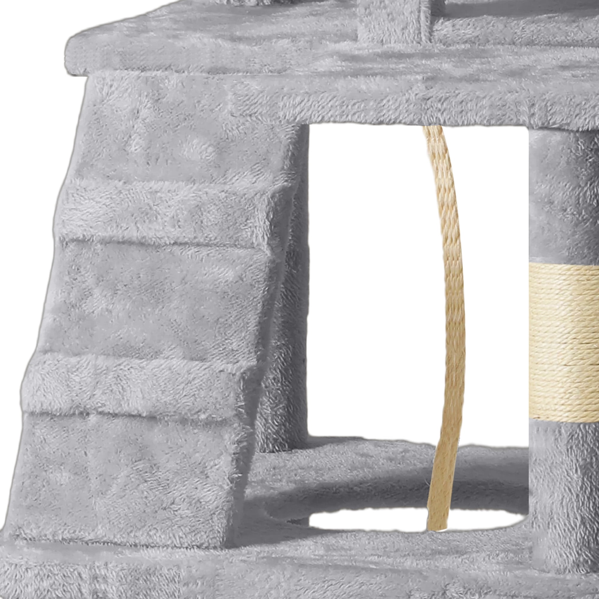 Uforic 64.5" Cat Tree Tower,Multi-Level Play Tower Condo  with Scratching Posts&Perch Hammock for Indoor Cats, Light Gray