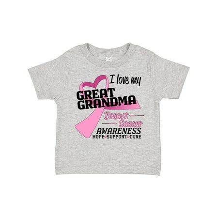 

Inktastic I Love My Great Grandma- Breast Cancer Awareness- Hope Support Love Gift Toddler Boy or Toddler Girl T-Shirt