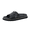 Black, variant on Cushionaire Crisp Women’s Slide Sandal – Faux Leather Cutout Slip-On with Artisan Stitching & Memory Foam, Wide Widths Available