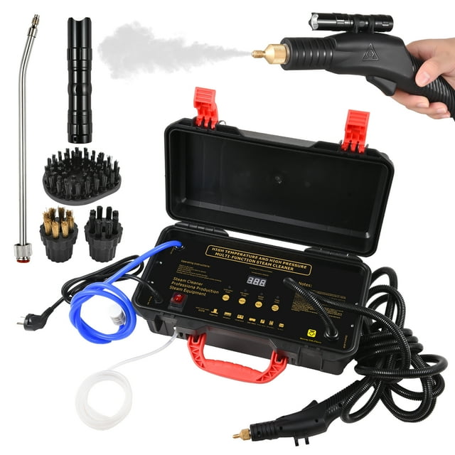 High Pressure Steam Cleaner 1800W 6 Bar High Temperature Heat Steam Cleaner with Voice Prompt / Ozone Function Touch LCD Display 4 Modes 6 Gears Tankless Handheld Steam Cleaning Machine for Home Auto