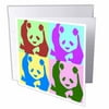 3dRose Colorful Pandas - Fun Animal Art, Greeting Cards, 6 x 6 inches, set of 12