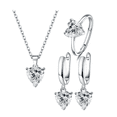 thumbnail image 1 of "Juego De Collar Corazón Anillo Aretes Joyería Mujer Belug Blanco ", 1 of 5