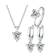 thumbnail image 1 of "Juego De Collar Corazón Anillo Aretes Joyería Mujer Lab.G Blanco ", 1 of 5