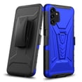 thumbnail image 3 of Samsung Galaxy A03S Belt Clip Holster Kickstand Shock Proof Phone Case with Tempered Glass Screen Protector - Blue, 3 of 7