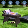 thumbnail image 5 of Kadyn End Tables, Indoor Companion, Patio Side Table, Folding PE Rattan Side Coffee Table Patio Garden Furniture-Brown, 5 of 7