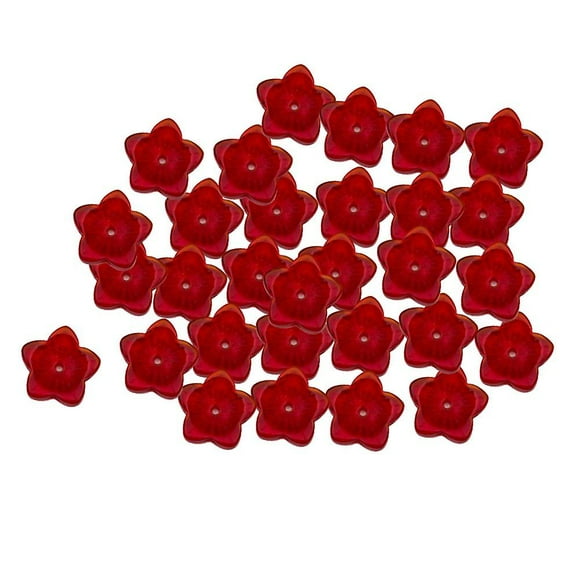 30x 12mm Star Czech Glass Beads Loose Spacer Bead Jewelry Making Red