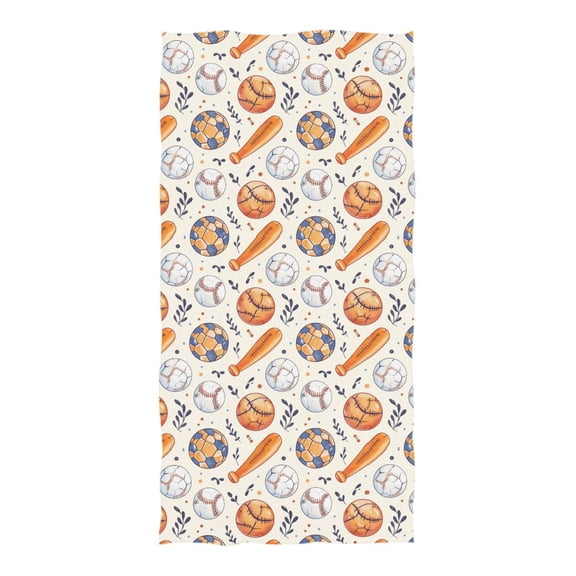 Oversized Beach Towel Extra Large Absorbent Microfiber Bath Towels Soft Quick Drying Baseball Bats Soccer Basketball 74"x37"