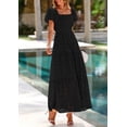 thumbnail image 4 of Vestido de verano PRETTYGARDEN 2025 con ojales y cuello cuadrado y manga abullonada, 4 of 9