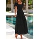 thumbnail image 4 of Vestido de verano PRETTYGARDEN 2025 con ojales y cuello cuadrado y manga abullonada, 4 of 9