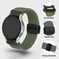 thumbnail image 2 of Magnetic Elastic Bands Compatible with Samsung Galaxy Watch 7/6/5/4/FE 40m 44mm/Galaxy Watch 6 Classic 43 47mm/Watch 5 Pro 45mm/Watch 4 Classic 42 46mm, 20mm One Click No Gap Stretchy Nylon Wristband, 2 of 9
