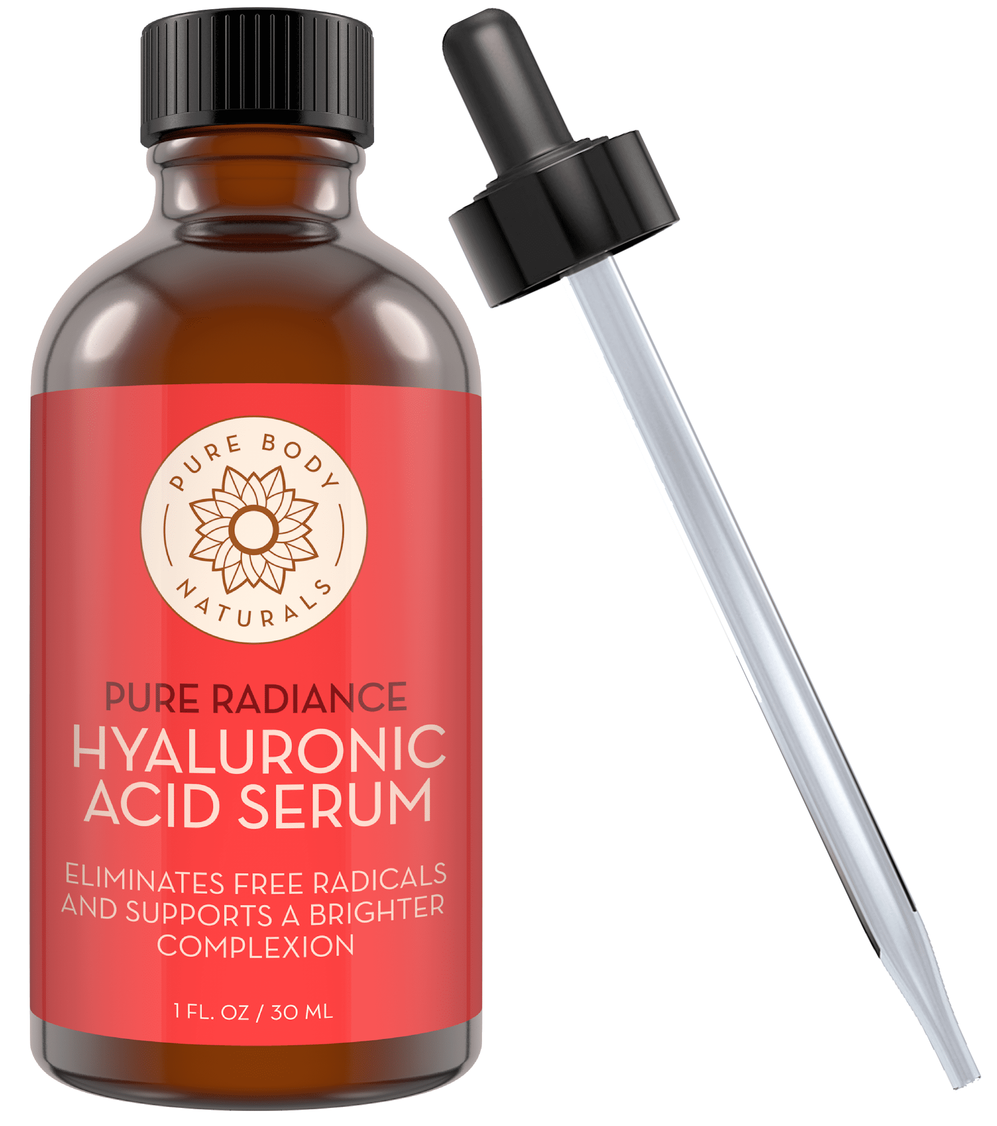 Hyaluronic Acid Serum for Face - 100% Pure Hyaluronic Acid with Vitamins C & E - Non-Comedogenic Formula, 1 Fl Oz