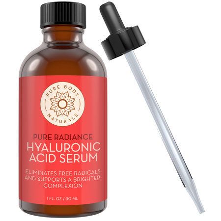 Hyaluronic Acid Serum for Face - 100% Pure Hyaluronic Acid with Vitamins C & E - Non-Comedogenic Formula, 1 Fl