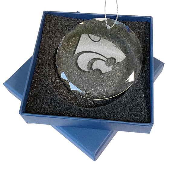 Kansas State Wildcats 3.25'' Laser Engraved Glass Ornament