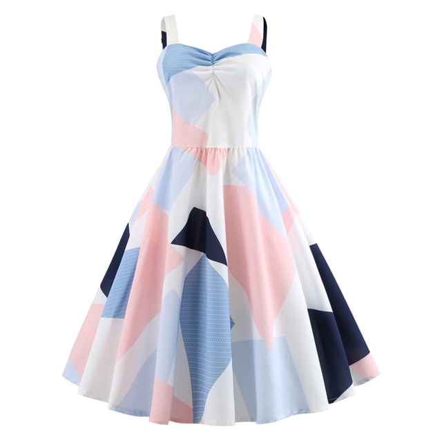 Puntoco Vestidos Mujer Verano Casual Moda Sexy Deslizado Impreso Sin Mangas Cuello Redondo Vestido De Mujer Vestidos De Noche