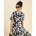 thumbnail image 3 of Moomaya Printed Rayon Short Sleeve Fit & Flare Dress - Regular Fit Party Dress, 3 of 9