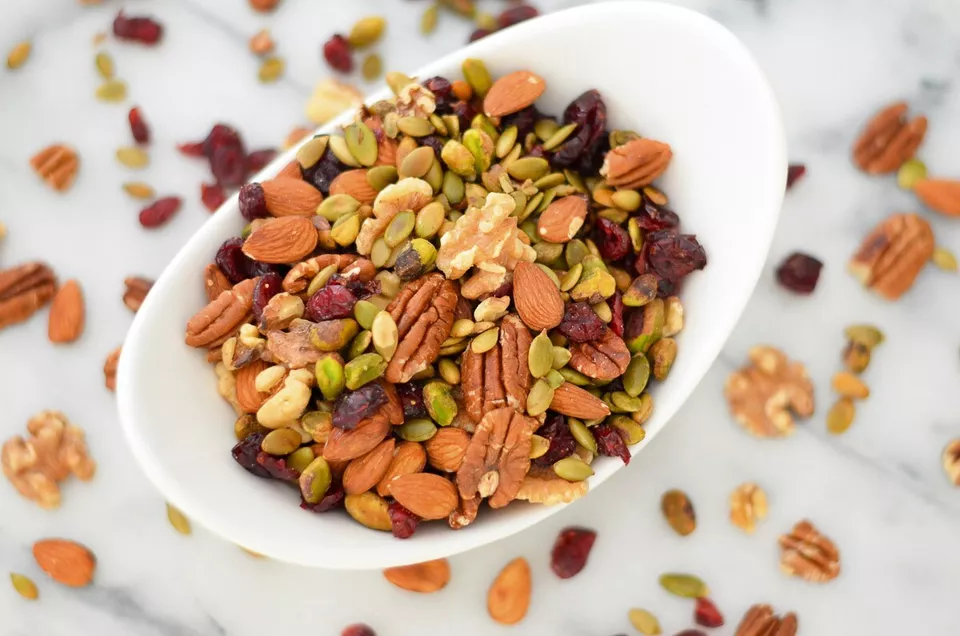 2 Packs Omega Trek Mix Dried Cranberry Roasted Nut Blend 12 oz Each