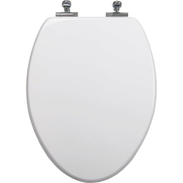 HElectQRIN Elongated Toilet Seat w/Slow Close Chromed Metal Hinges