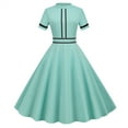 thumbnail image 1 of Jusqu'à 65 % de Réduction! Robes de Mode d'Été pour Femmes 2024 Grande Taille Modèle Explosion Couleur Vintage Manches Courtes Col Montant Ourlet de Fête Robes, 1 of 6