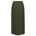 thumbnail image 6 of Wxolcjlv Womens Solid Side Slit Maxi Skirt Drawstring Waist Casual Travel Long Skirts, 6 of 6