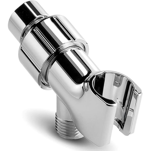 Soporte de brazo de ducha con acabado cromado, soporte de cabezal universal, piezas de repuesto, soporte ajustable para cabezales de ducha de mano con gancho de pared e interruptor de latón
