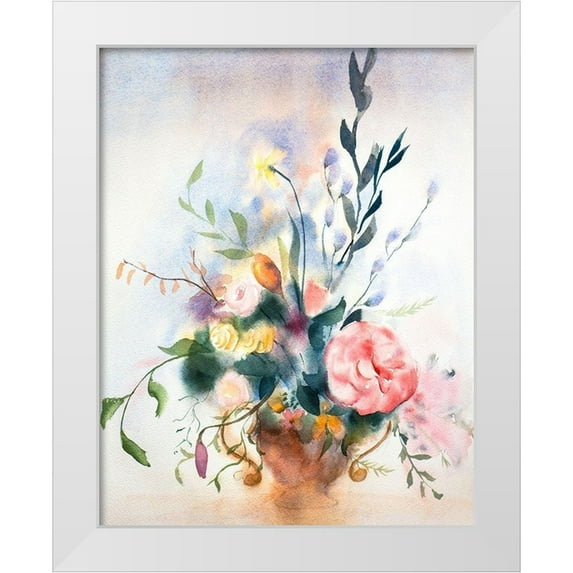 Shefranov, Olga 26x32 White Modern Wood Framed Museum Art Print Titled - Bouquet III