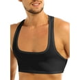 thumbnail image 3 of YIZYIF Mens Casual Sleeveless Half Tank Top Tee Y-Back Crop Top Vest Clubwear Costume Black X-Large, 3 of 7