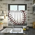 thumbnail image 6 of Coolnut Baseball Red Stripe Half Window Tier Curtains 36 Inch Blackout Thermal Insulating Kitchen Linen Tier Curtains for Kitchen, Bathroom, Cafe Home Decor, 6 of 7