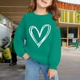 thumbnail image 2 of KAUOD Girls Cute Heart Crew Neck Sweatshirts Long Sleeve Cotton Pullover Tops Clothes Teen Kids Oversized Ribbed Cuffs Hoodies, 2 of 6