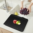 thumbnail image 3 of Unique Bargains Silicone Easy Clean Slope Design Dish Drying Mat Black 15.7*12.6*0.8 inch, 3 of 6