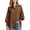 Coffee, variant on Women's Collared Button Down Shirts Raglan Lantern Sleeve Smocked Ruffle Cuffs Tops with Chest Pocket Loose High Low Hem Blouses