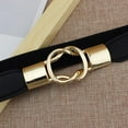 thumbnail image 5 of Women Elastic Belt Metal Buckle Retro Stretch Skinny Ladies Waist Belt Cinch Thin Belt for Dress, 5 of 8