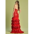 thumbnail image 3 of Women's Adora Design 3222 Strapless Applique Tiered Long Formal Gown Red Size S, 3 of 4