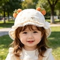 thumbnail image 3 of Tigivemen Infant Sun Hats Summer Bucket Hat Breathable Girl Bonnet Cap Lace Wide Brim Sunhats with Bow Orange Size 3-18 Months, 3 of 3