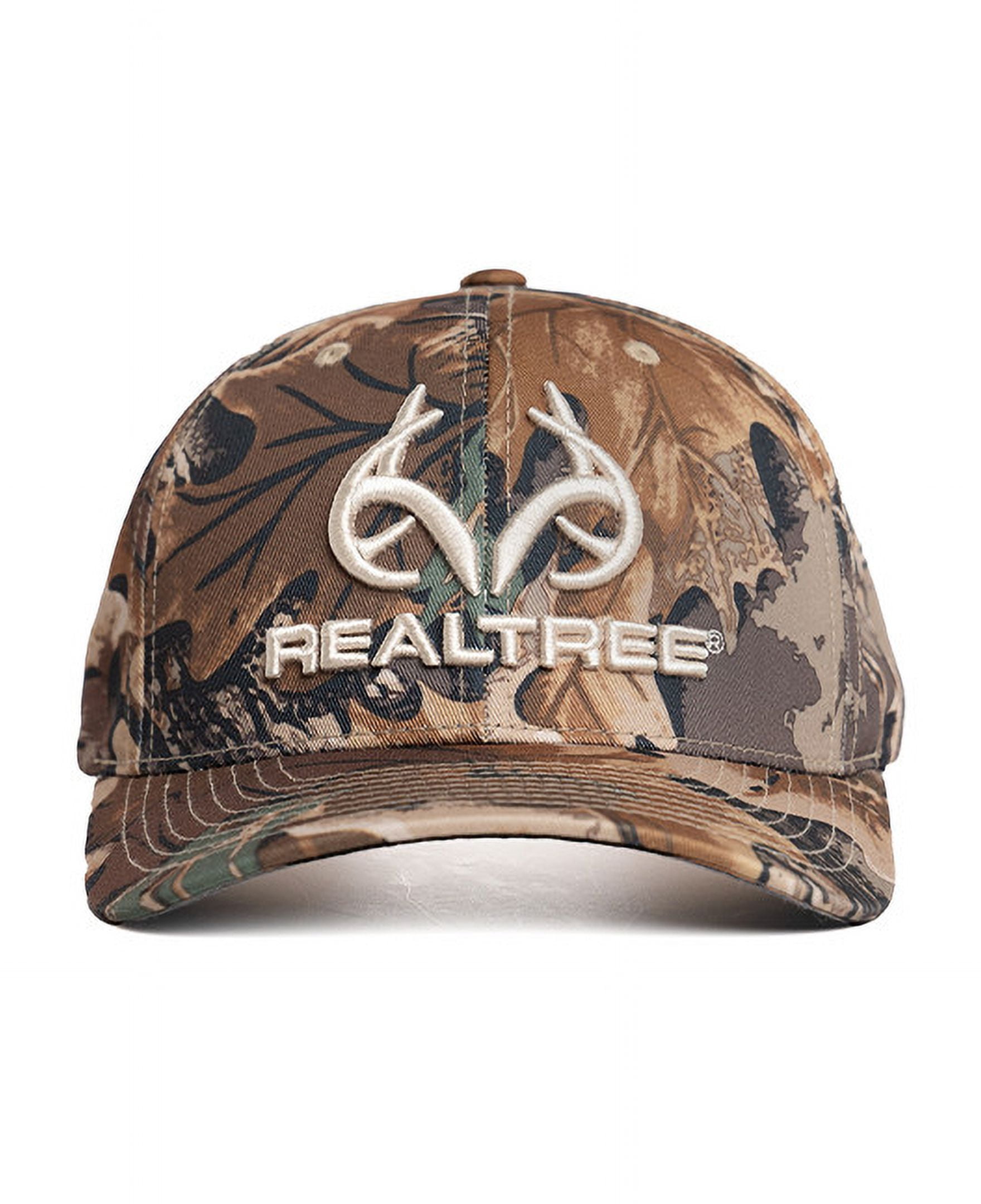 Realtree Max-7 Camo Logo Fitted Unisex Baseball Cap, Black, One