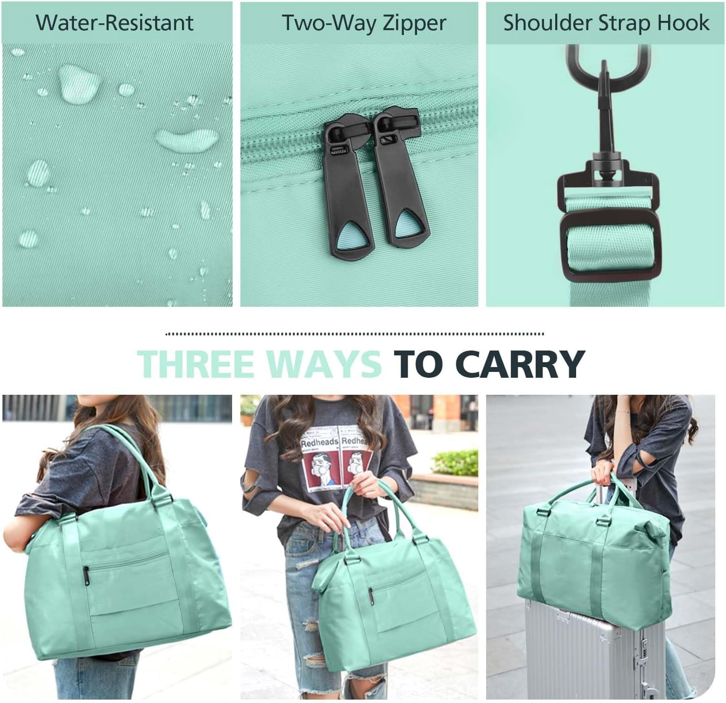 Kwuty TOPBAG Travel Duffle Bag, Waterproof Weekender Carry On Tote Bags for Women, Sport Gym Bag for Men, Hospital Bag for Labor and Delivery, Overnight Luggage Bag with Trolley Sleeve Coral Pink