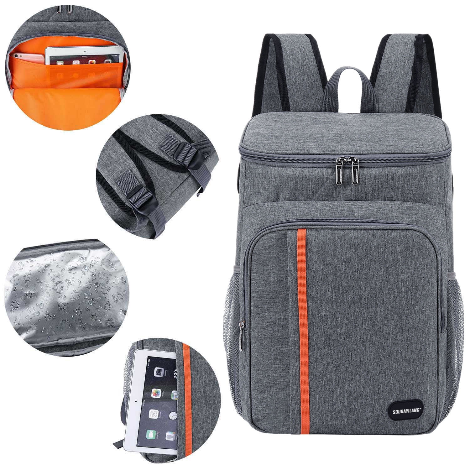 Sougayilang Backpack Cooler 25/30 Can Large Capacity Soft Sided Cooler Bag