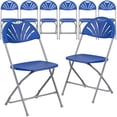 thumbnail image 1 of 8 Pk. HERCULES Series 650 lb. Capacity Blue Plastic Fan Back Folding Chair, 1 of 9