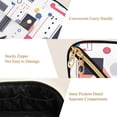 thumbnail image 5 of FORMRS Makeup Bag Travel Cosmetic Organizer for Women Fold Flat Zipper Pouch with Handle, White Simple Shapes, 5 of 8