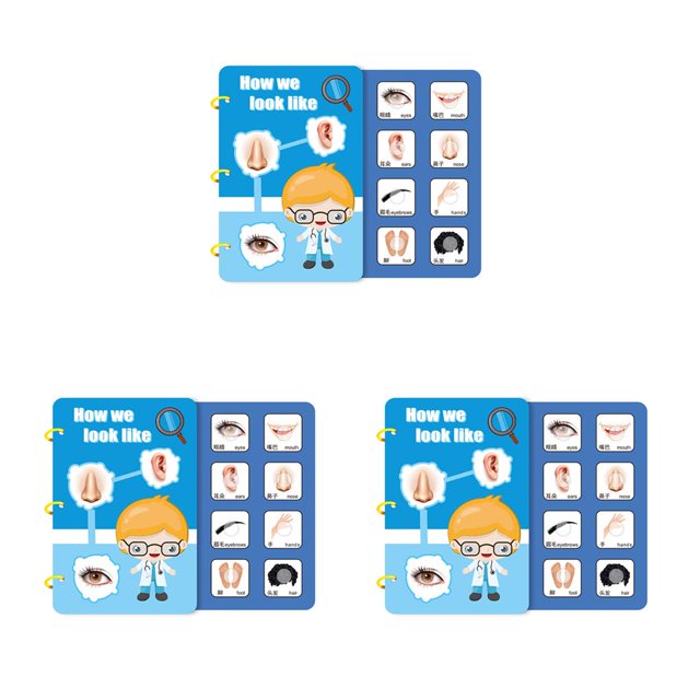 Vogacara Libro silencioso y ocupado para niños pequeños, impermeable, reutilizable, educación temprana, pegatina para dormitorio, juguete, Type1 NO1