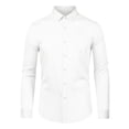 thumbnail image 1 of Camisa de vestir blanca para hombre, manga larga, cuello abotonado, ajuste delgado, camisas de negocios pequeñas Unique Bargains Camisa, 1 of 6