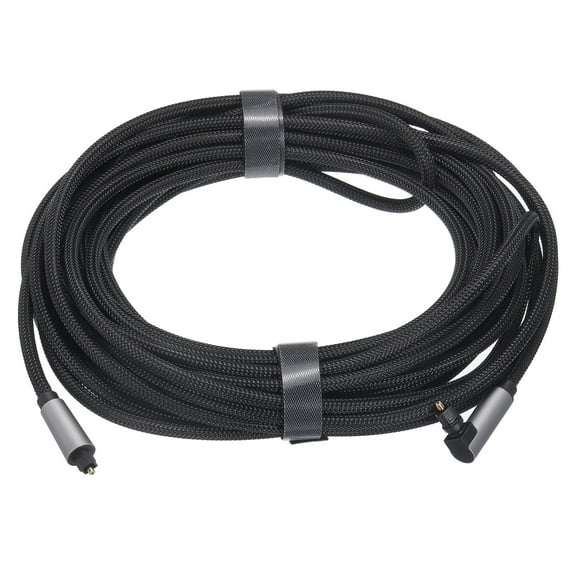 Fiber Optic Audio Cable Braided Digital Audio Optic Cable Nylon Metal Shell 32.8Ft for DVD Black