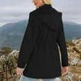 thumbnail image 4 of FAIWAD Womens Waterproof Raincoat Lightweight Drawstring Hooded Windbreaker with Pockets Casual Outdoor Sport Outwear, 4 of 9