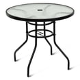 thumbnail image 1 of Costway Mesa de Exterior Mesita Redonda de Vidriocon Agujero para Sombrilla para Interior y Exterior 81 x 81 x 71 cm Costway Morden, 1 of 8