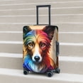 thumbnail image 4 of Cauagu Colorful Art Dog Print Travel Luggage Cover,Travel Dust-proof Suitcase Cover Softside Suitcase Protector for 18-32inch,Not Included Suitcase, 4 of 8