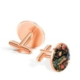 thumbnail image 3 of PhooArto Men's Classic Stainless Steel, Peacock Flowers Pattern Cufflinks Business Wedding Shirts, Rose Gold, 3 of 7