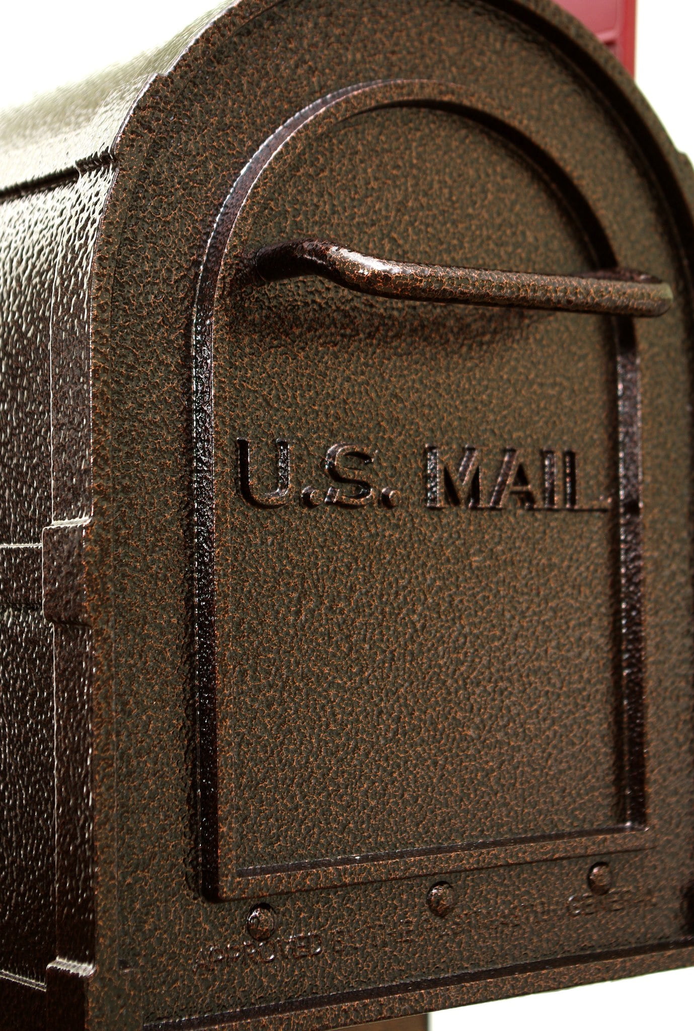 BrightLight Mailbox New Solar Powered Single Post 2 Door Mailbox with Address Panel, Hammered Bronze