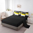 thumbnail image 3 of YST Yellow Black Grey Geometric Striped Bedding Set, 7-Piece, Twin, 3 of 5