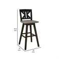 thumbnail image 5 of Ati 29 Inch Bar Height Stool Swivel Chair, X Back, Distressed Gray, Black, 5 of 6